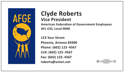 AFGE Business Card Template 101