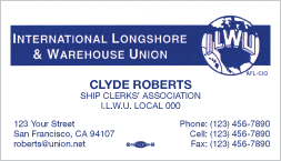 ILWU Business Card Template