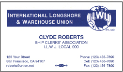 ILWU Business Card Template