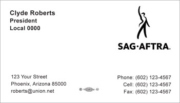 SAG-AFTRA business card 1