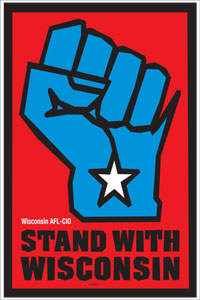 Stand With Wisconsin rally sign