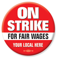 ON STRIKE FOR A FAIR CONTRACT button