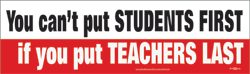 Support our Teachers bumper sticker